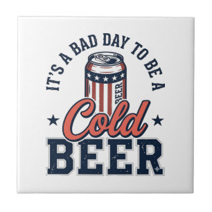 Grappig Patriottisch Koud Bier Vintage Vector T-sh Tegeltje
