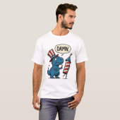 Grappig Patriottisch T-Rex-Vuurwerk Shirt Ontwerp_ (Voorkant volledig)