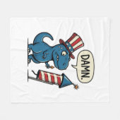 Grappig Patriottisch T-Rex-Vuurwerk Shirt Ontwerp_ Fleece Deken (Voorkant (Horizontaal))