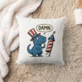 Grappig Patriottisch T-Rex-Vuurwerk Shirt Ontwerp_ Kussen (Deken)