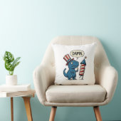 Grappig Patriottisch T-Rex-Vuurwerk Shirt Ontwerp_ Kussen (Stoel)