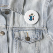 Grappig Patriottisch T-Rex-Vuurwerk Shirt Ontwerp_ Ronde Button 5,7 Cm (In situ)