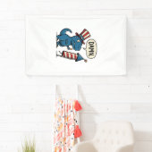 Grappig Patriottisch T-Rex-Vuurwerk Shirt Ontwerp_ Spandoek (Insitu)