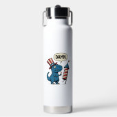 Grappig Patriottisch T-Rex-Vuurwerk Shirt Ontwerp_ Waterfles (Voorkant)
