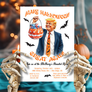 Grappig Patriottisch Trump Halloween-feest Kaart