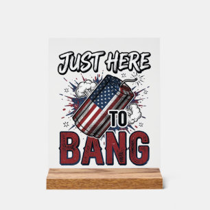 Grappig Patriottisch Vuurwerk Vintage 4 juli T-shi Acryl Bord