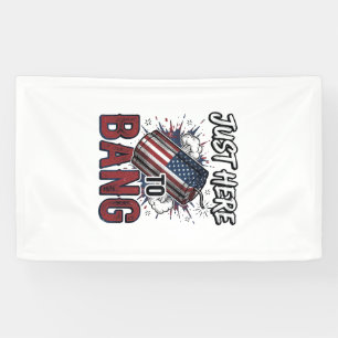 Grappig Patriottisch Vuurwerk Vintage 4 juli T-shi Spandoek