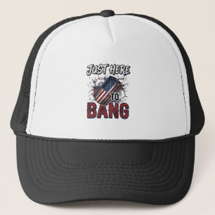 Grappig Patriottisch Vuurwerk Vintage 4 juli T-shi Trucker Pet