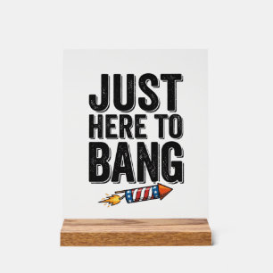Grappig Patriottisch Vuurwerk Vintage Shirt Ontwer Acryl Bord