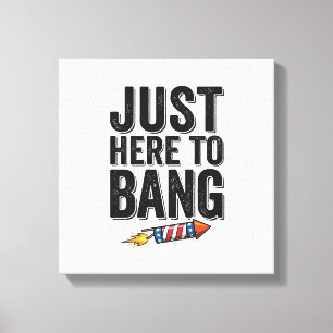 Grappig Patriottisch Vuurwerk Vintage T-shirt Ontw Canvas Afdruk