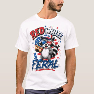 Grappig Patriottisch Wasbeer Grafisch T-shirt