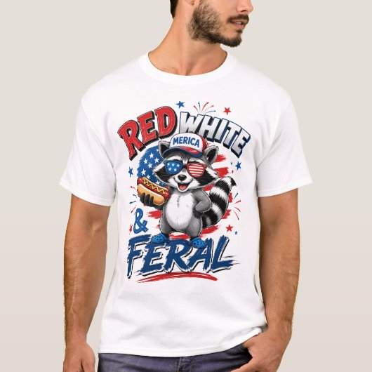 Grappig Patriottisch Wasbeer Grafisch T-shirt (Voorkant)
