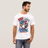 Grappig Patriottisch Wasbeer Grafisch T-shirt (Voorkant volledig)