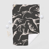 Grappig patroon dino-komische dinosaurus golfhanddoek (Insitu)