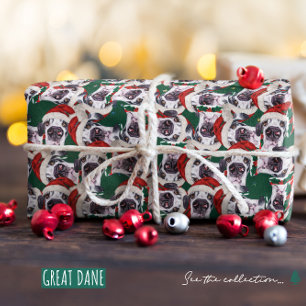 Grappig patroon met Great Dane voor Kerstmis Cadeaupapier
