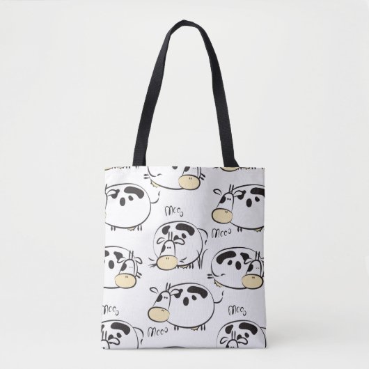 Grappig patroon met kinderlijke dieren.  clip- tote bag (Voorkant)