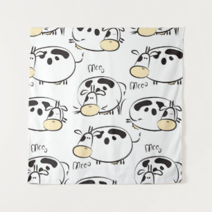 Grappig patroon met kinderlijke dieren. clip- wandkleed