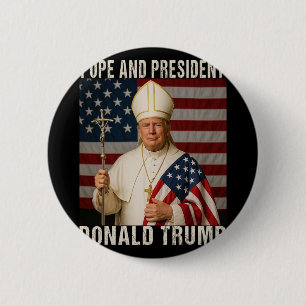 Grappig Paus Trump en President Donald Trump Ronde Button 5,7 Cm