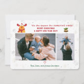 Grappig pawsitive Rudolph 2 foto's minimalistisch  Feestdagenkaart (Voorkant)