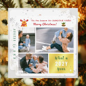 Grappig pawsitive Rudolph 3 foto's Collage Modern Feestdagenkaart