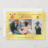 Grappig pawsitive Rudolph minimalist 2 foto's Gold Feestdagenkaart (Voorkant)