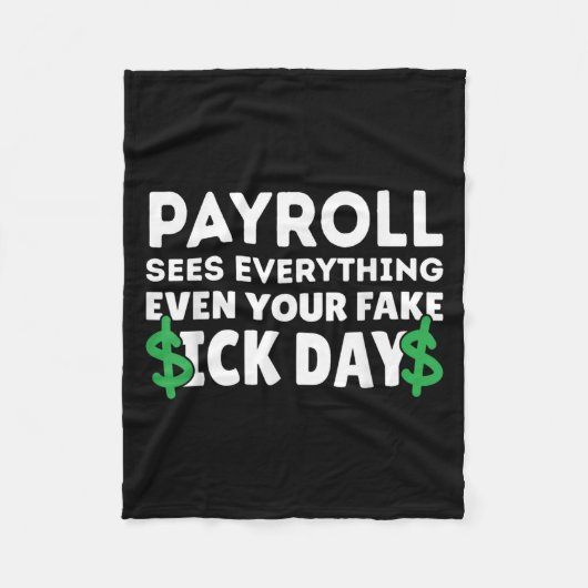 Grappig Payroll ziet alles Payroll Specialist M Fleece Deken (Voorkant)