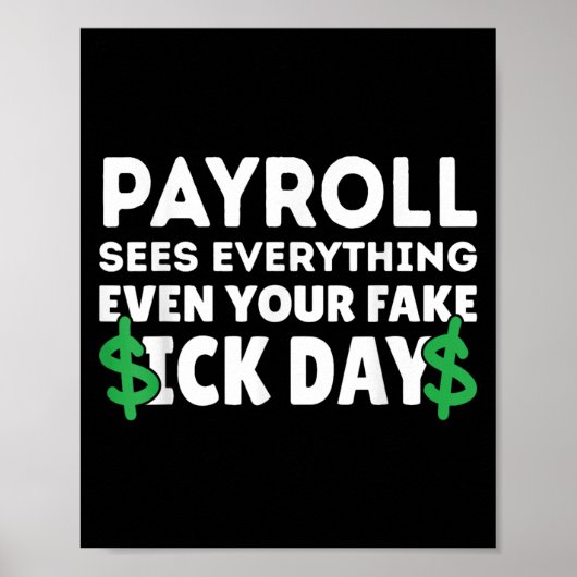 Grappig Payroll ziet alles Payroll Specialist M Poster (Voorkant)
