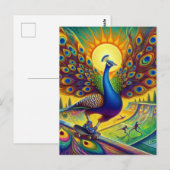 Grappig Peacock skateboarden Briefkaart (Voorkant / Achterkant)