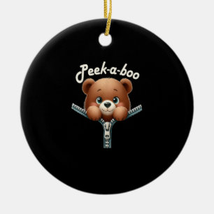 Grappig - Peekabo - Beer Keramisch Ornament