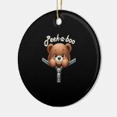 Grappig - Peekabo - Beer Keramisch Ornament (Links)
