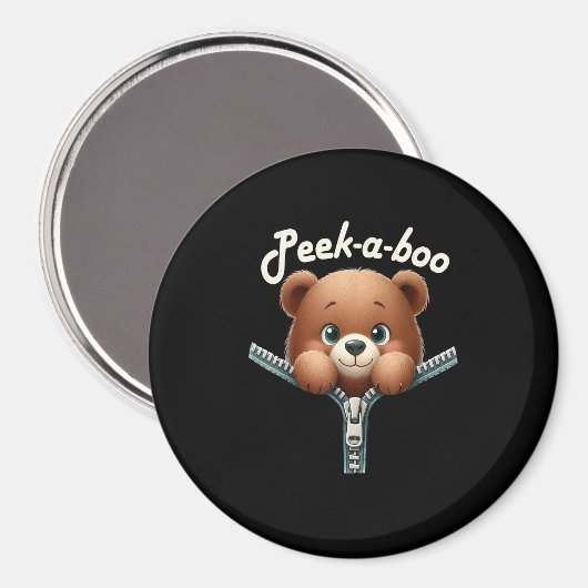 Grappig - Peekabo - Beer Magneet (Voorkant / Achterkant)