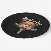 Grappig - Peekabo - Beer Papieren Bordje (Gekanteld)