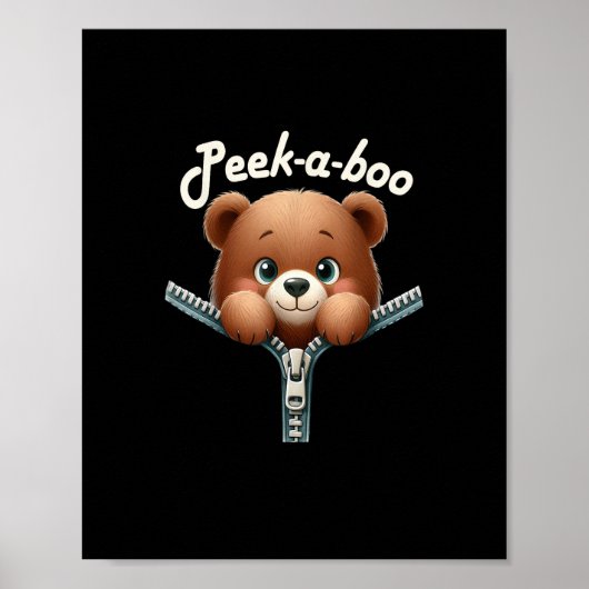 Grappig - Peekabo - Beer Poster (Voorkant)