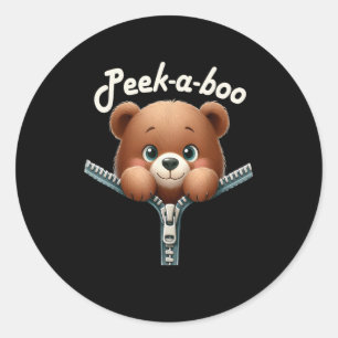 Grappig - Peekabo - Beer Ronde Sticker