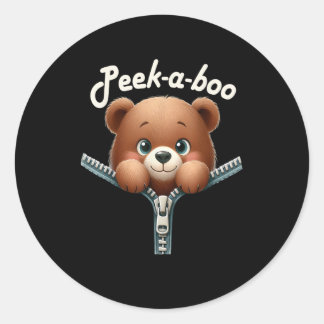 Grappig - Peekabo - Beer Ronde Sticker