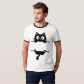 Grappig Peekaboo Cat T-shirt – Cool Casual stijl (Voorkant volledig)