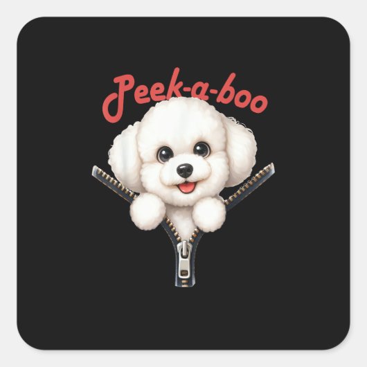 Grappig - Peekaboo Halloween Vierkante Sticker (Voorkant)