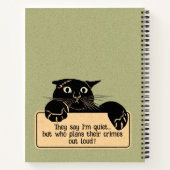Grappig Peeking Cat William Morris Style Floral Notitieboek (Achterkant)