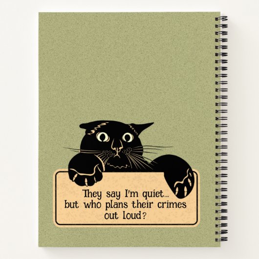 Grappig Peeking Cat William Morris Style Floral Notitieboek (Achterkant)