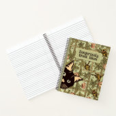 Grappig Peeking Cat William Morris Style Floral Notitieboek (Binnen)