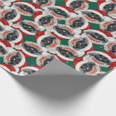 Grappig Pekingees Kerstpatroon Cadeaupapier (Hoek)