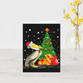 Grappig Pelikaan Liefhebber Geschenk Kerstman Hoed Kaart (Gele Bloem)