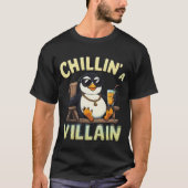 Grappig Penguin T-shirt - Chillin 'Like a Villain  (Voorkant)