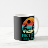 Grappig Pensioen 2025 Strand Palm Tree Koffiemok (Voorkant rechts)
