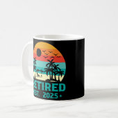 Grappig Pensioen 2025 Strand Palm Tree Koffiemok (Voorkant links)