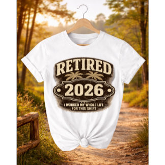 Grappig Pensioen 2026 Palmboom Retro Stijl I W... T-shirt