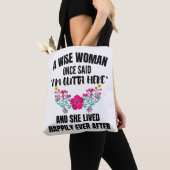 Grappig pensioen, een vrouw die ooit zei dat ik we tote bag (Dichtbij)
