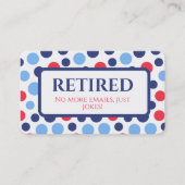 Grappig pensioen met pensioen visitekaartje (Voorkant)