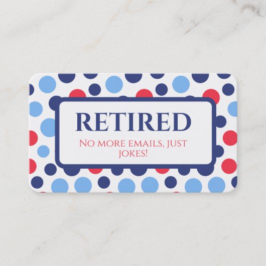 Grappig pensioen met pensioen visitekaartje (Voorkant)