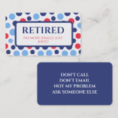 Grappig pensioen met pensioen visitekaartje (Voorkant / Achterkant)